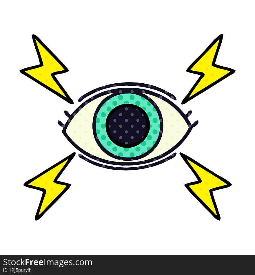 comic book style cartoon of a mystic eye