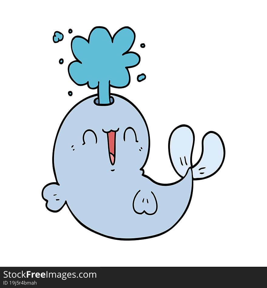 cartoon whale spouting water