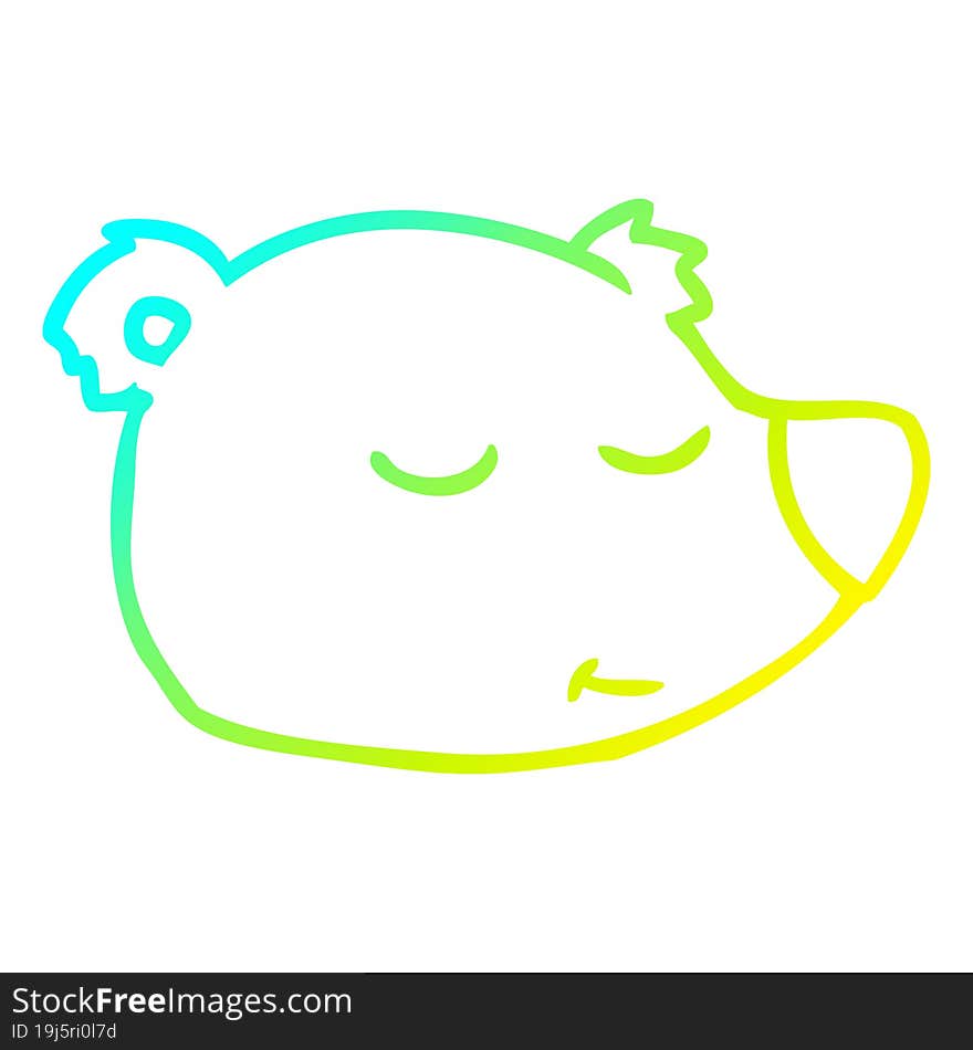 cold gradient line drawing cartoon polar bear face