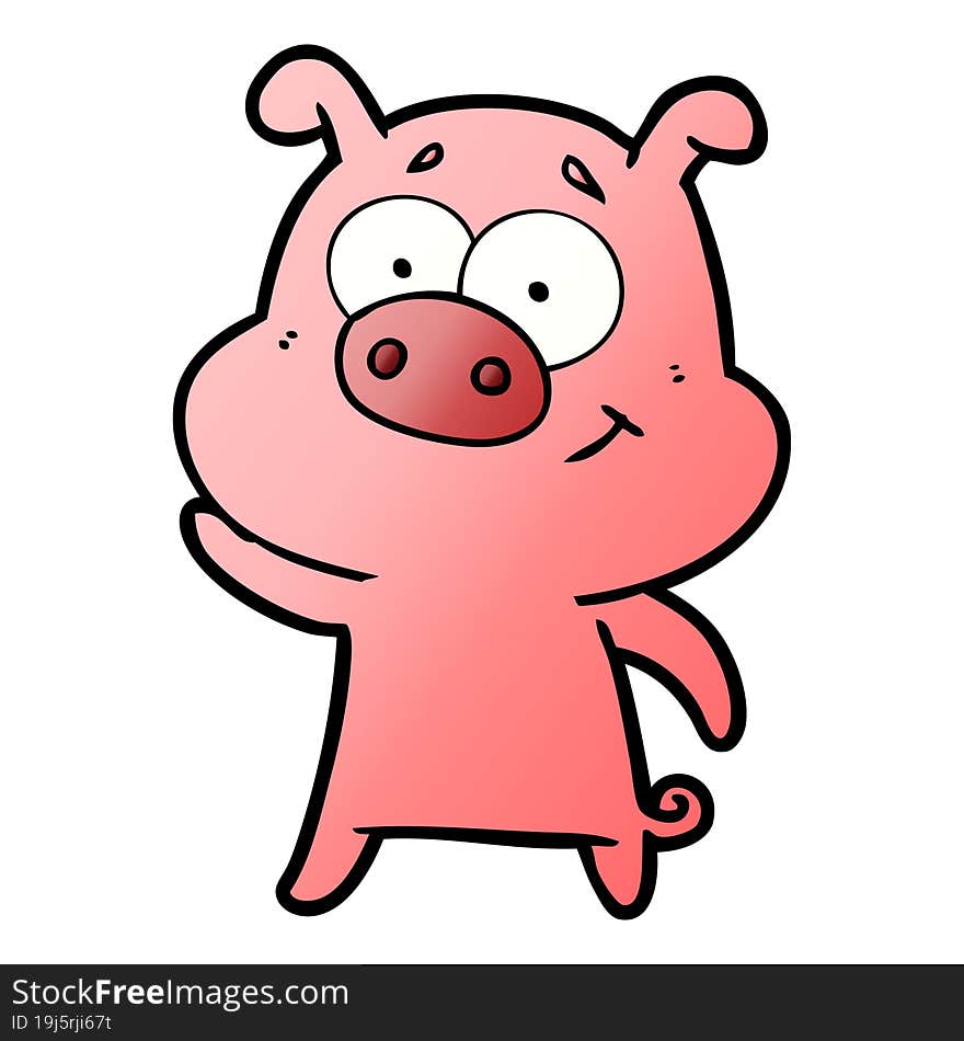 happy cartoon pig. happy cartoon pig