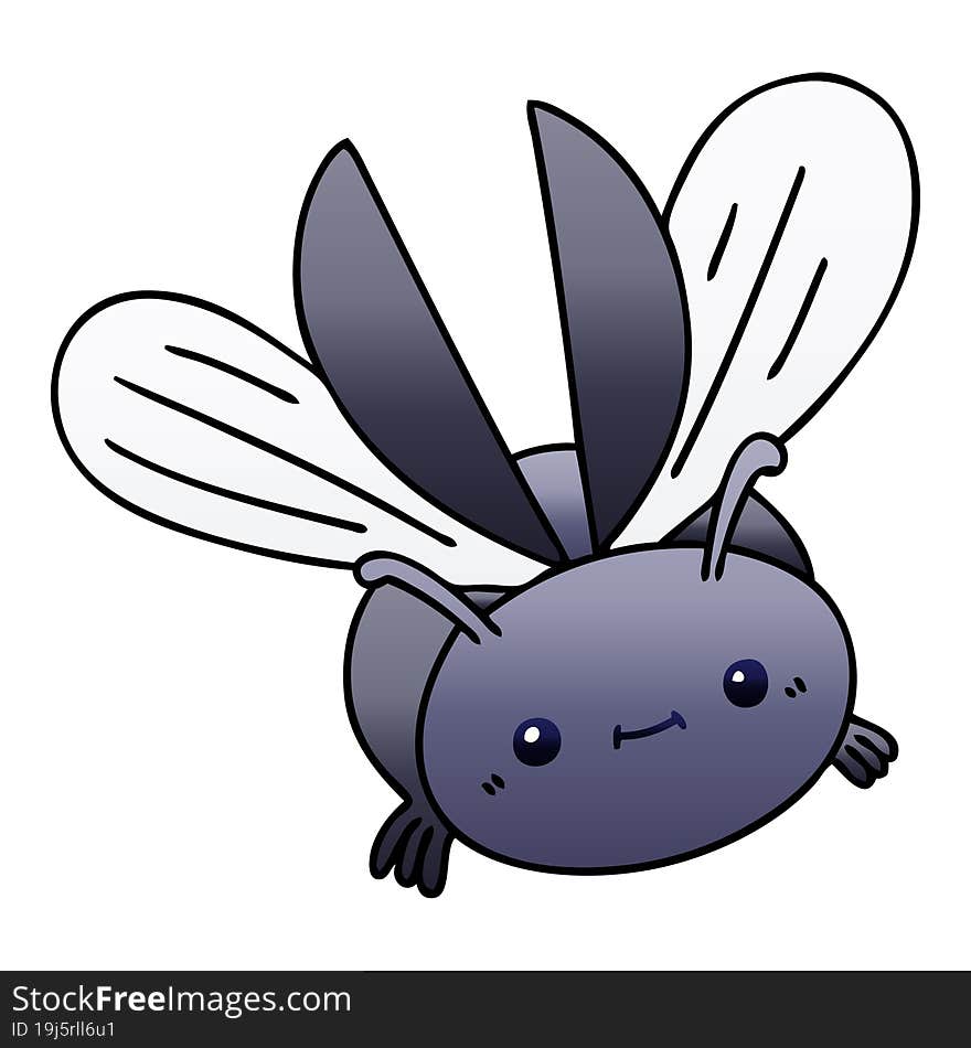 gradient shaded quirky cartoon flying beetle. gradient shaded quirky cartoon flying beetle