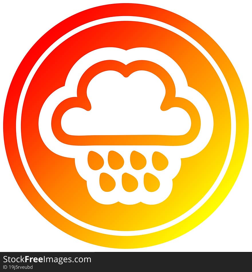 rain cloud circular in hot gradient spectrum