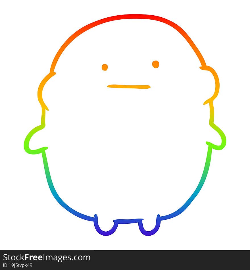 rainbow gradient line drawing cute fat human