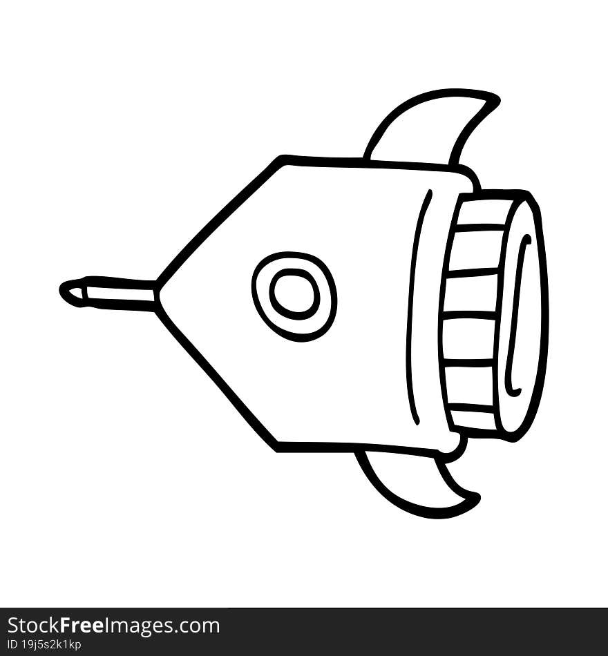 line drawing cartoon rocket