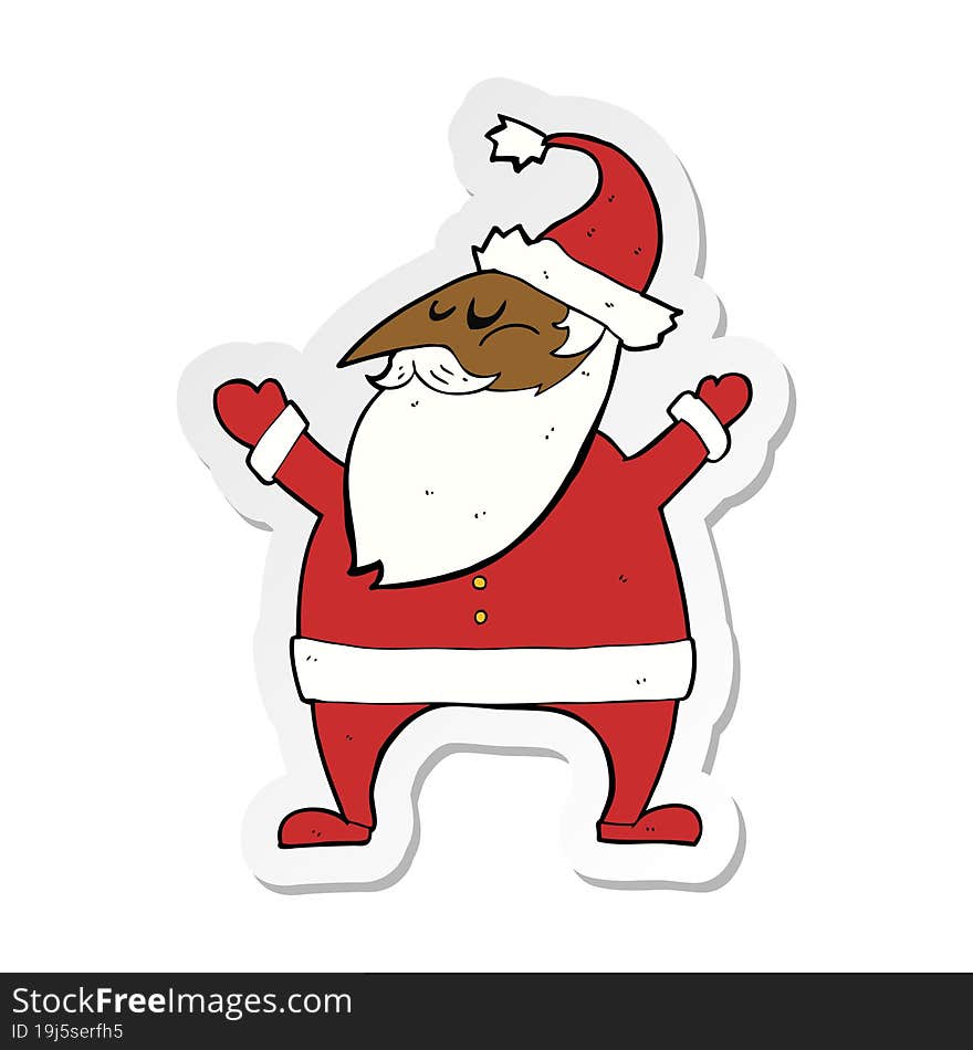 Sticker Of A Cartoon Santa Claus