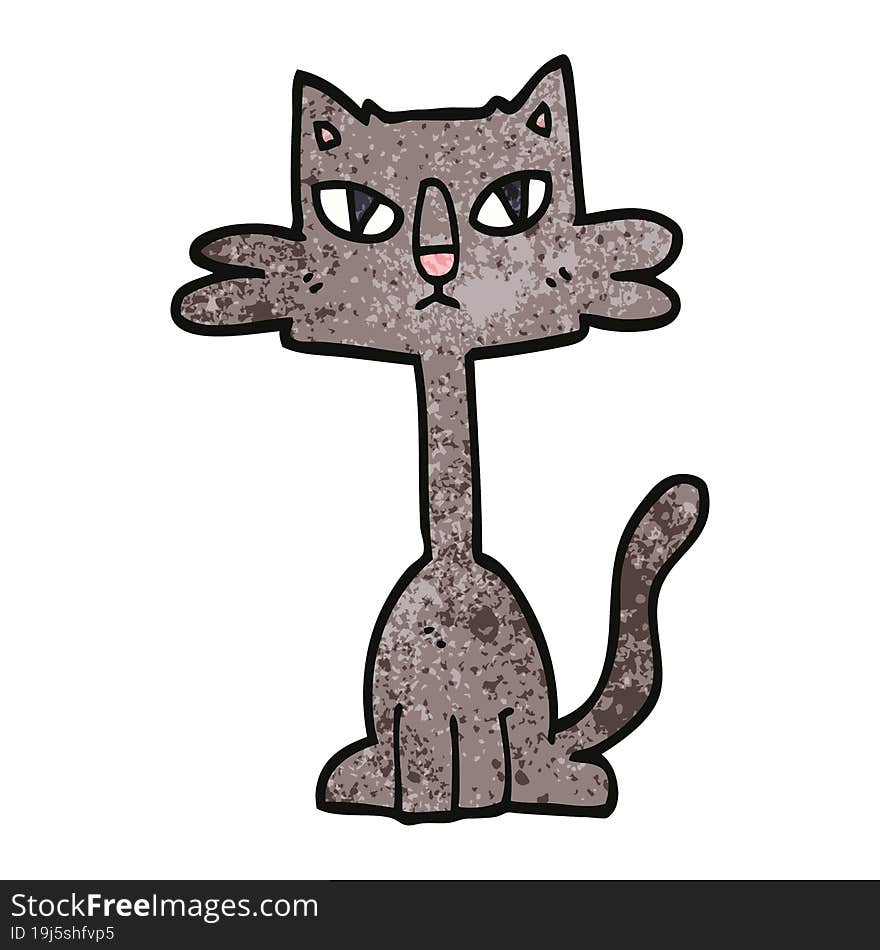 Cartoon Doodle Funny Cat