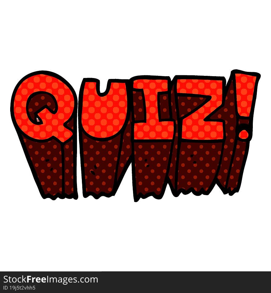 cartoon doodle quiz sign