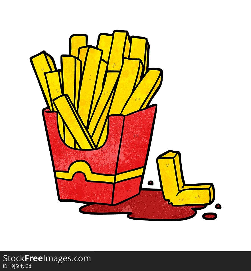 cartoon junk food fries. cartoon junk food fries