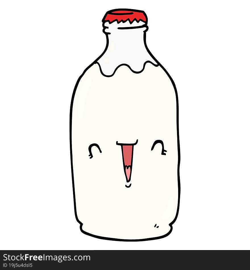 cute cartoon milk bottle