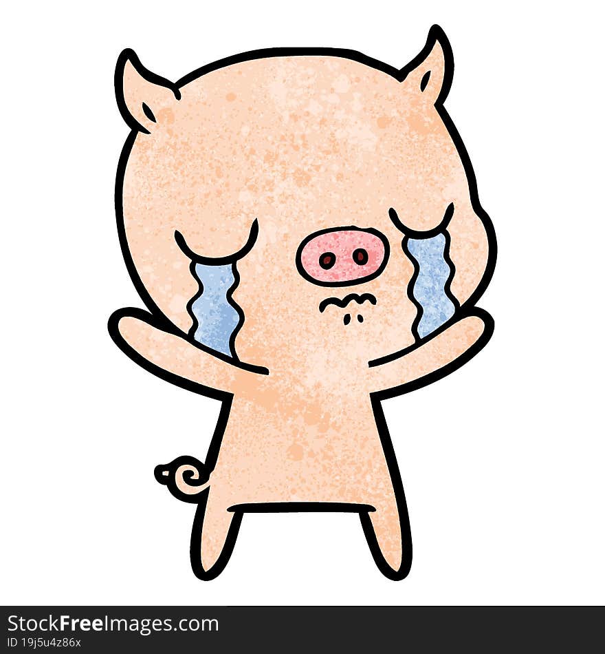 cartoon pig crying. cartoon pig crying