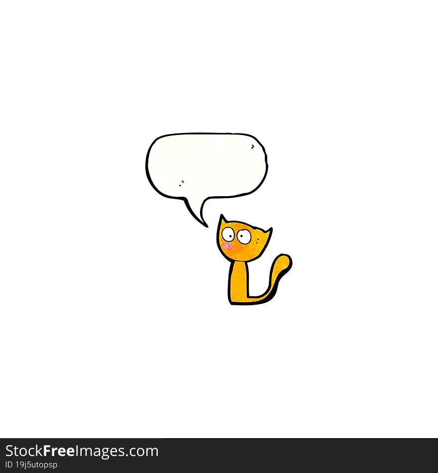 cartoon cat with speech bubble