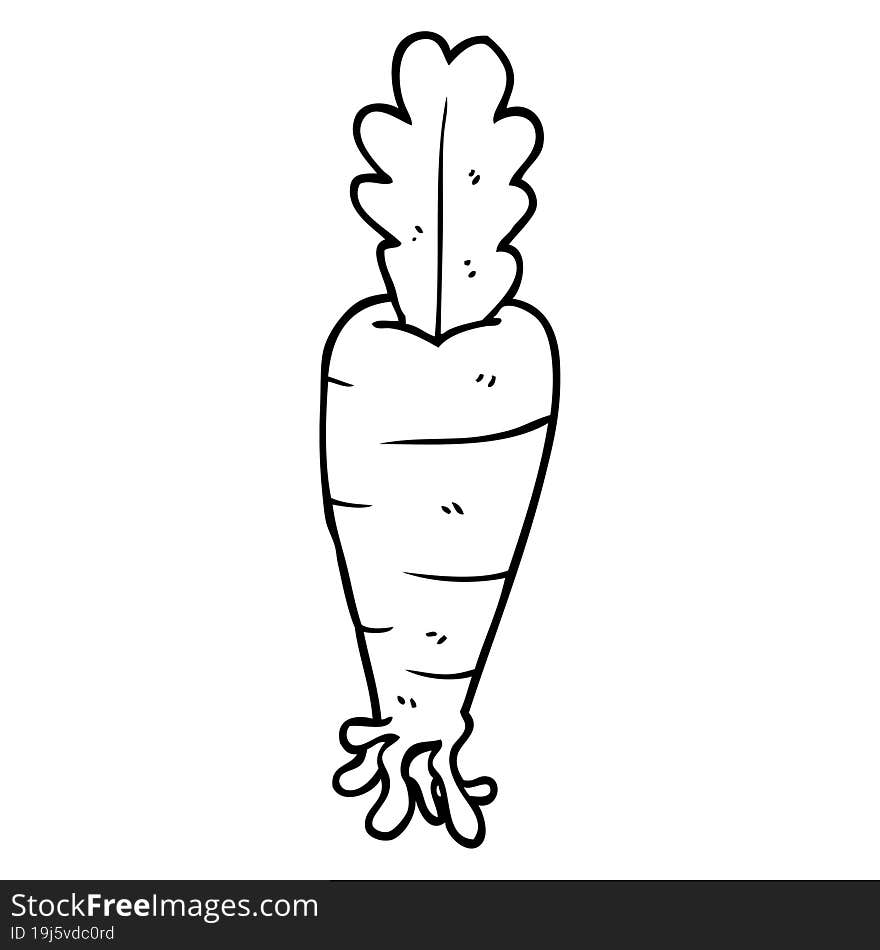 line drawing cartoon carrot