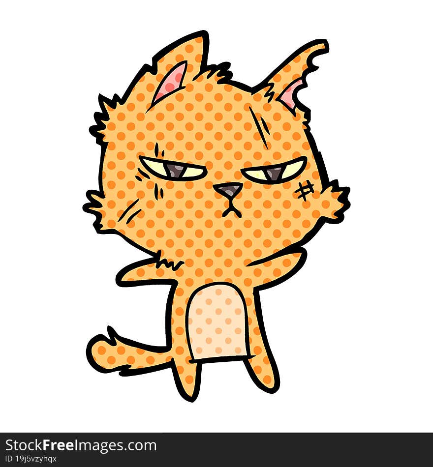 tough cartoon cat. tough cartoon cat