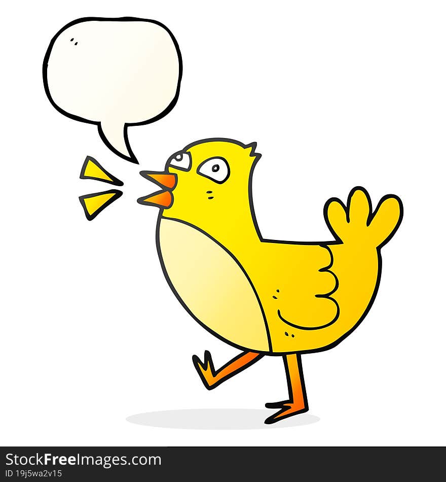 Speech Bubble Cartoon Bird