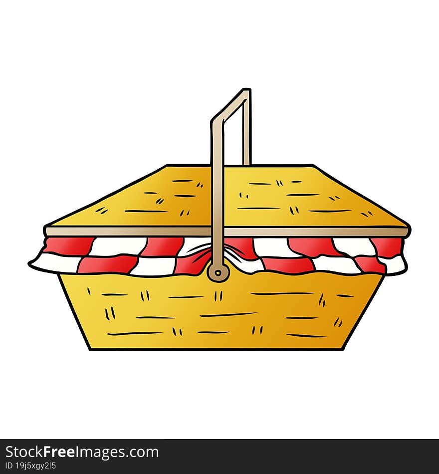 cartoon picnic basket. cartoon picnic basket