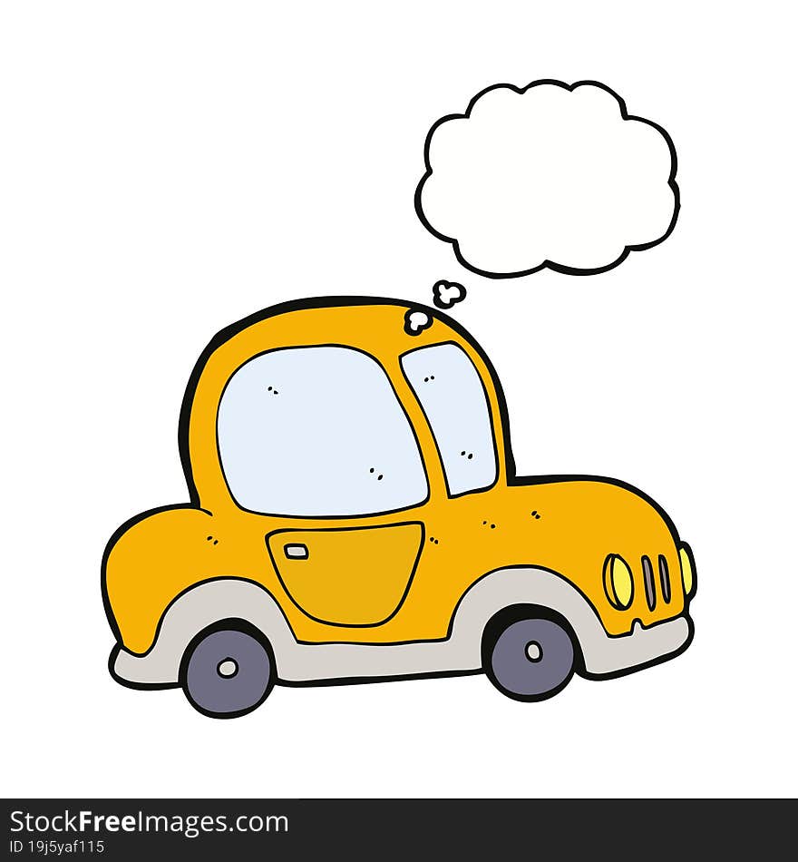 Cartoon Car With Thought Bubble