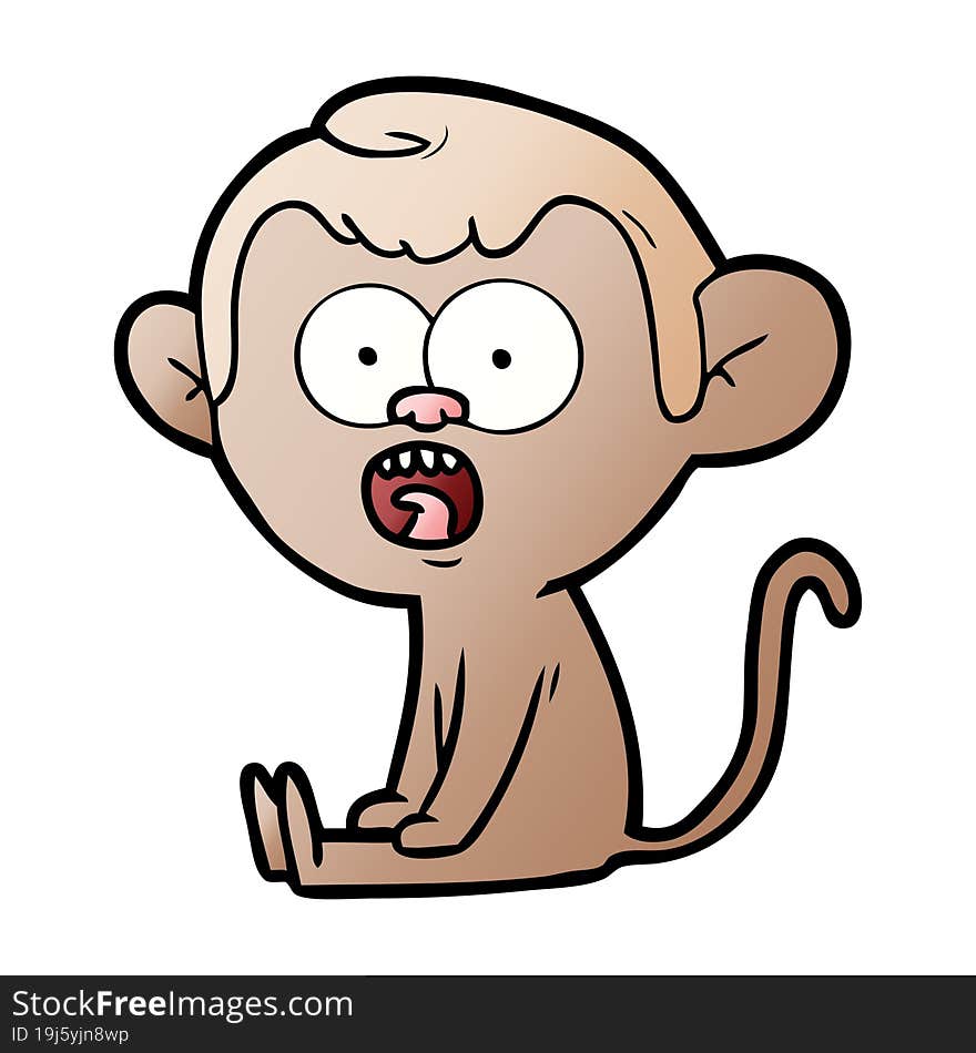 cartoon shocked monkey. cartoon shocked monkey