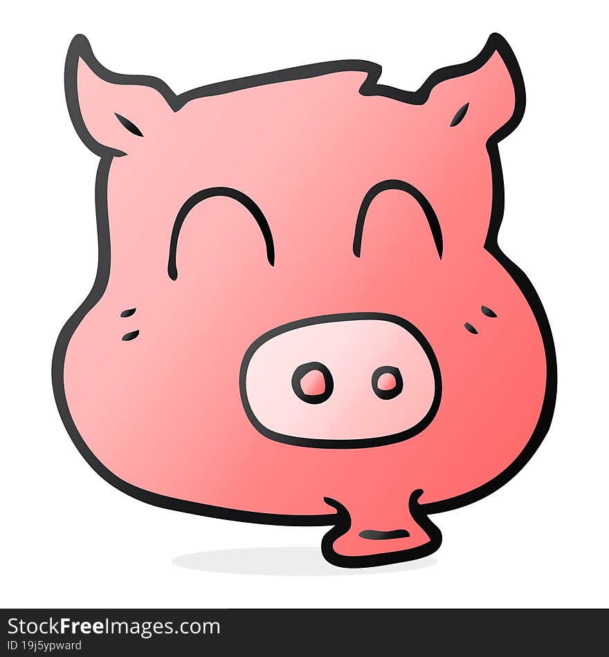 freehand drawn cartoon pig