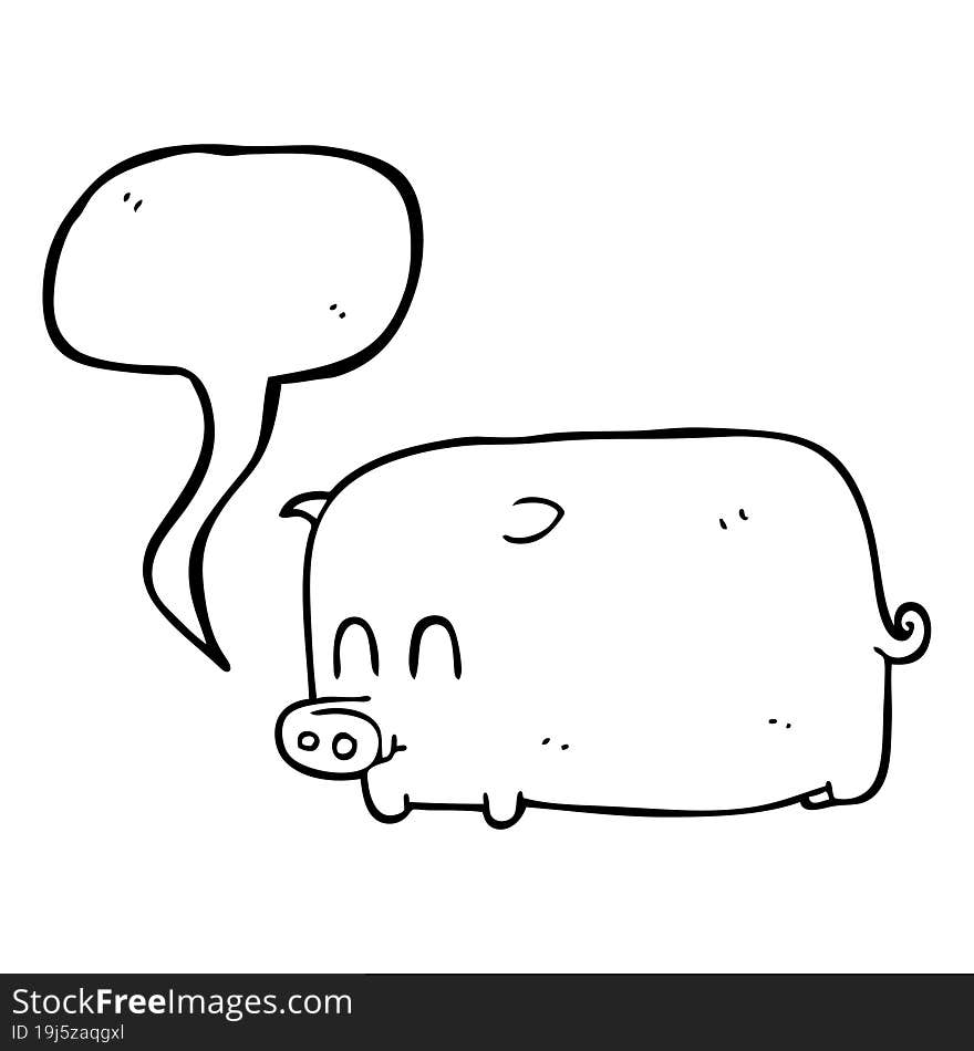 speech bubble cartoon pig