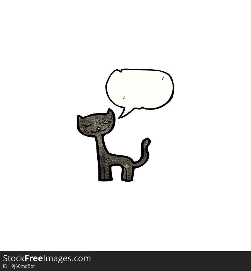 Cartoon Black Cat With Speech Bubble