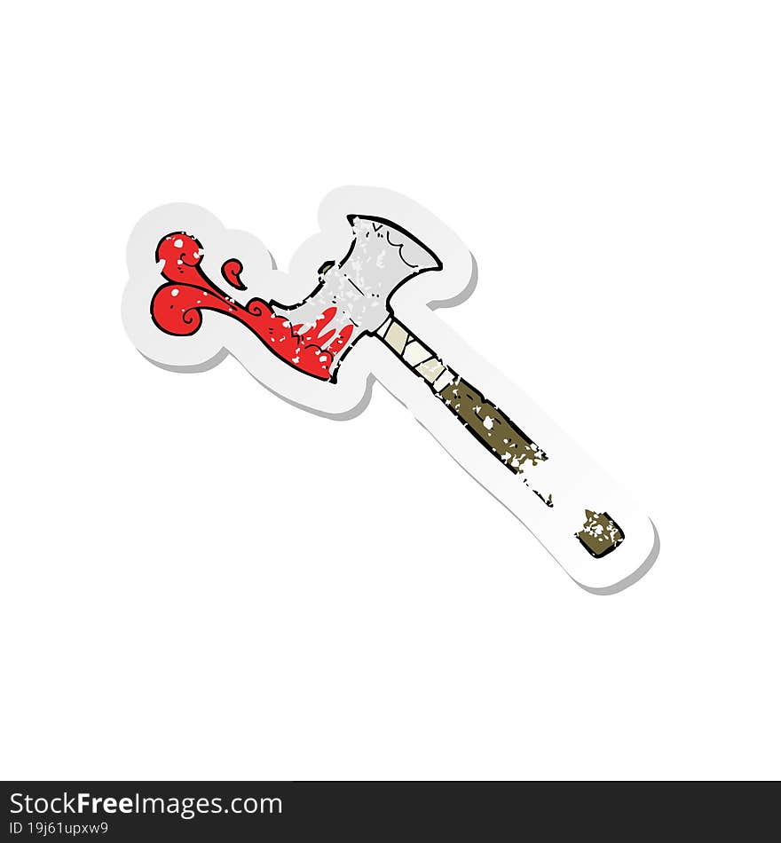 retro distressed sticker of a cartoon double sided axe