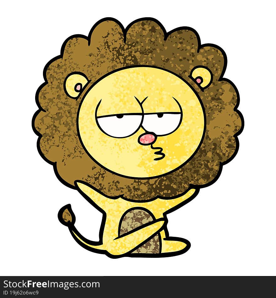 cartoon bored lion. cartoon bored lion