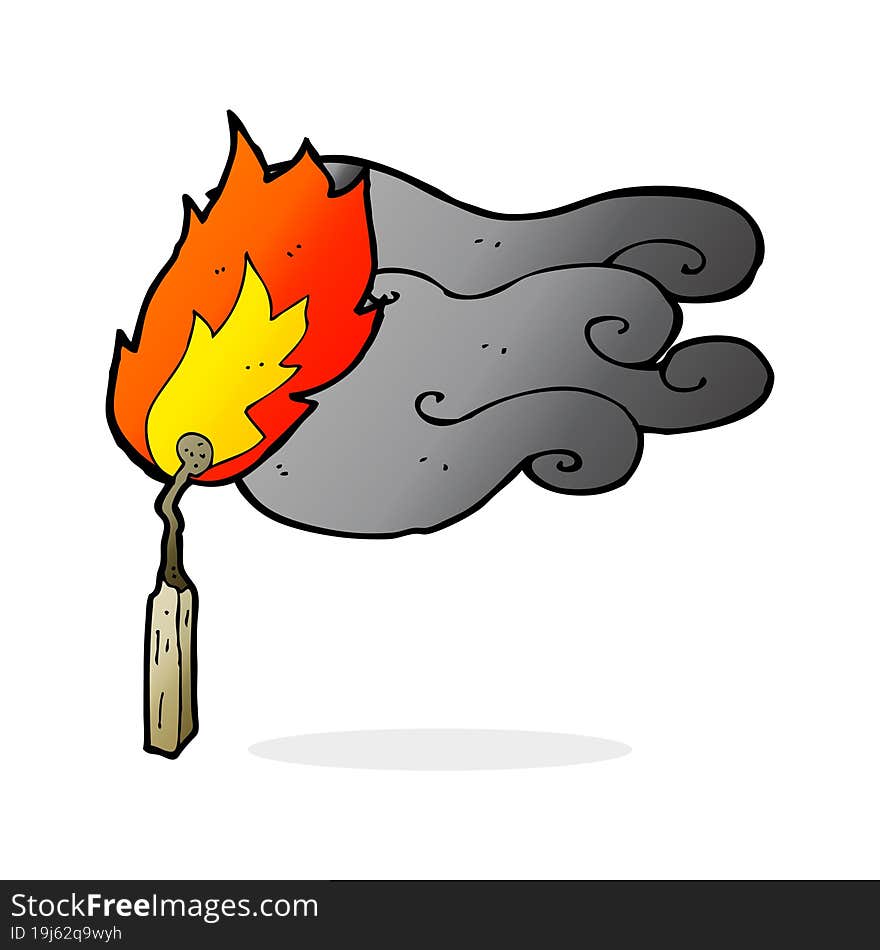 cartoon flaming match