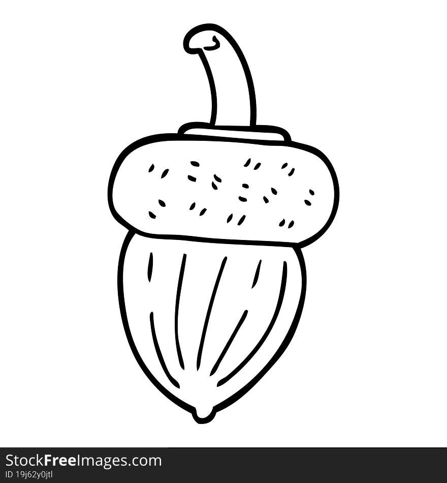 line drawing cartoon acorn