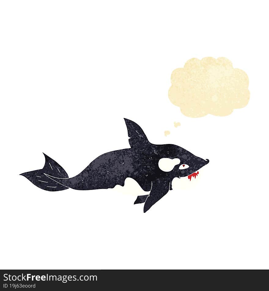 Cartoon Killer Whale With Thought Bubble