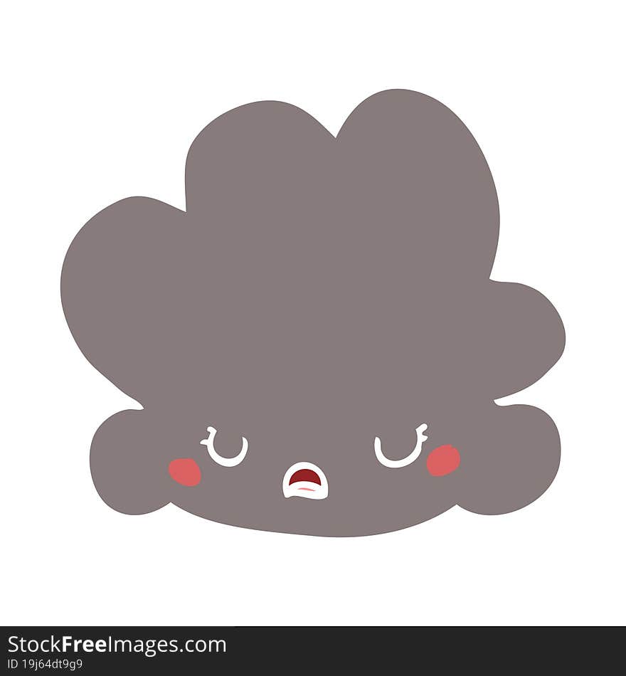 flat color style cartoon cloud