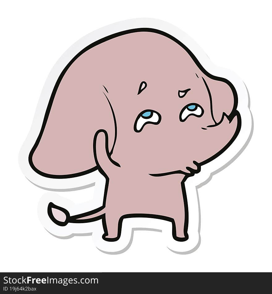 Sticker Of A Cartoon Elephant Remembering