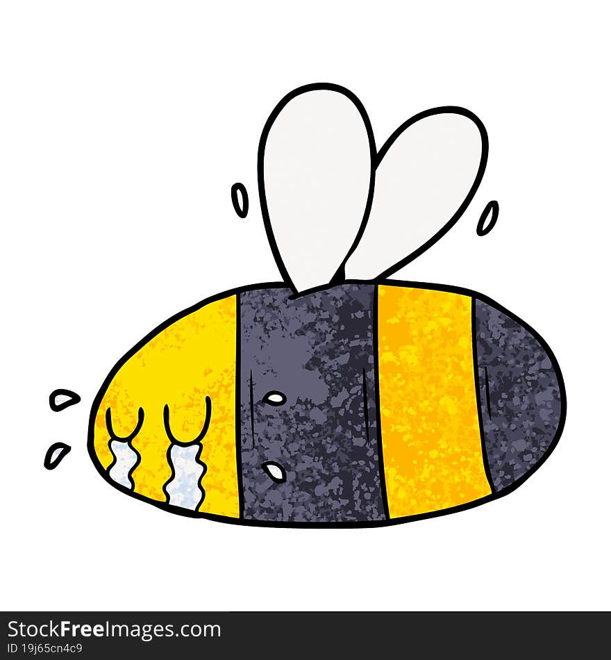 cartoon crying bee. cartoon crying bee