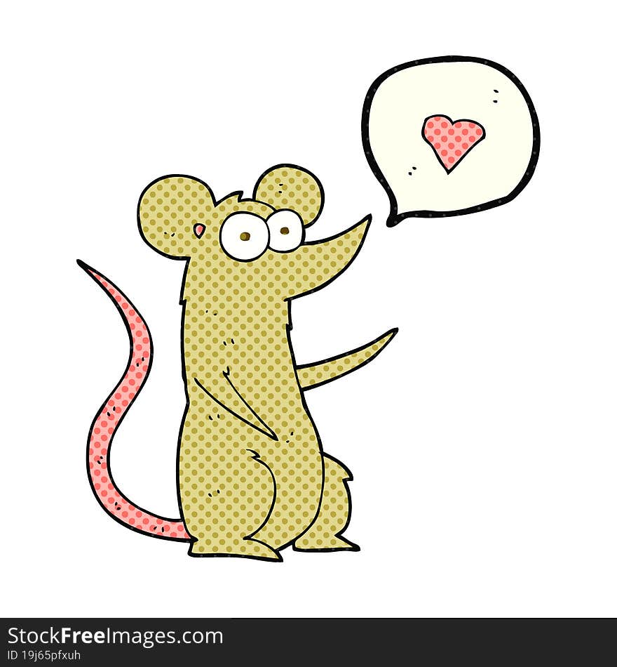 comic book style cartoon mouse in love