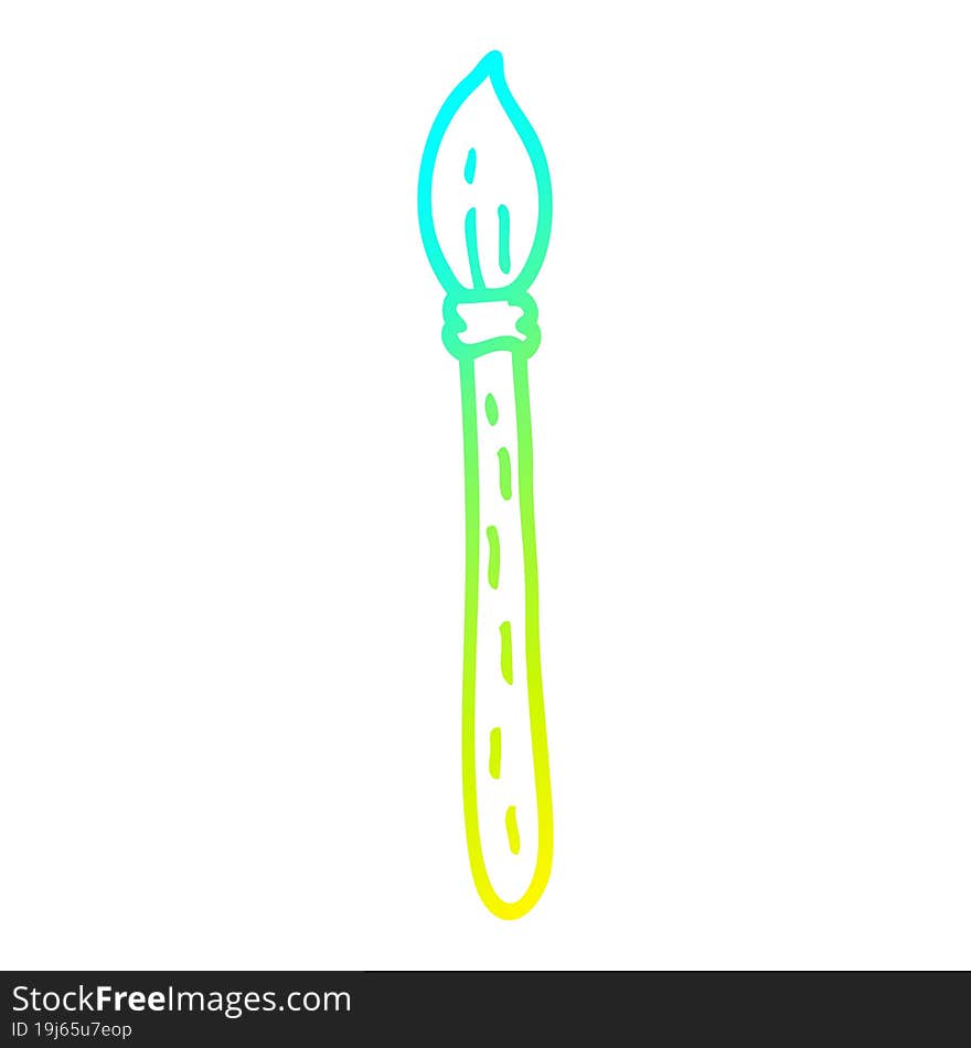 cold gradient line drawing cartoon paintbrush