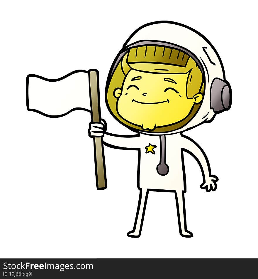 happy cartoon astronaut. happy cartoon astronaut