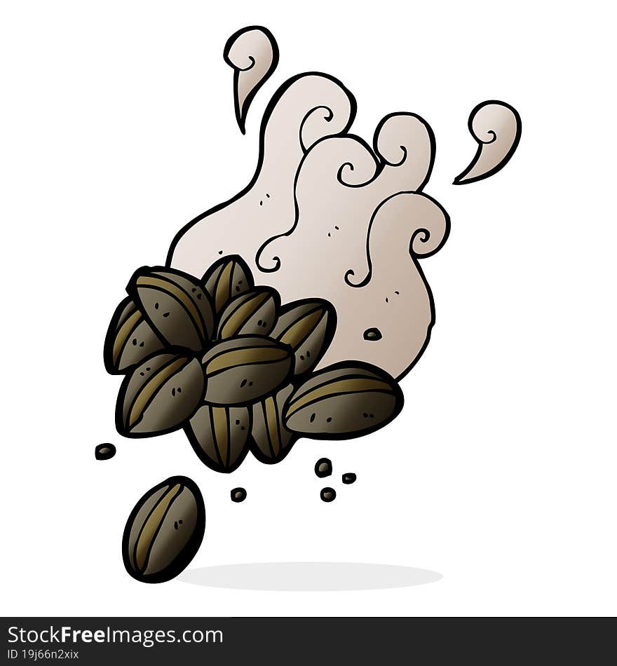 cartoon aromatic coffee beans. cartoon aromatic coffee beans