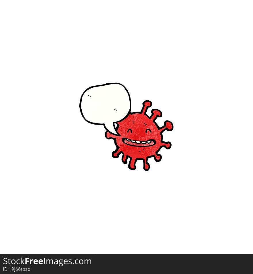 cartoon microscopic cell with speech bubble