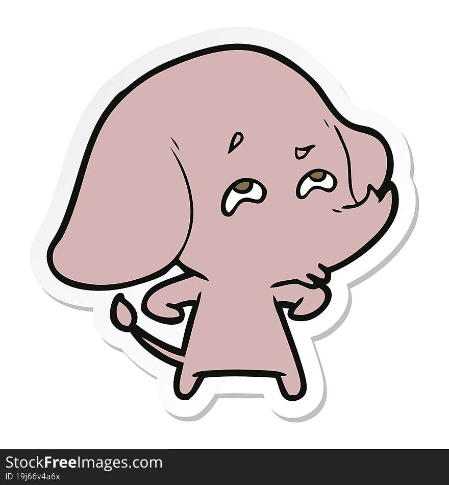 sticker of a cartoon elephant remembering