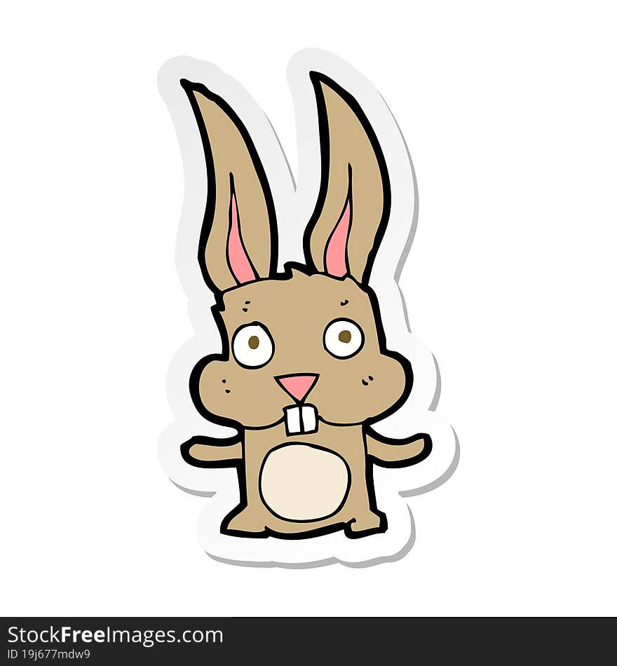 Sticker Of A Cartoon Rabbit