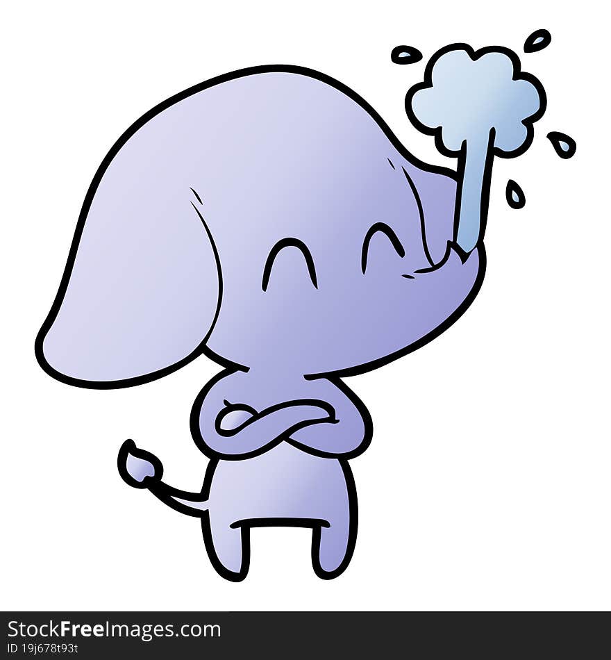 cute cartoon elephant spouting water. cute cartoon elephant spouting water