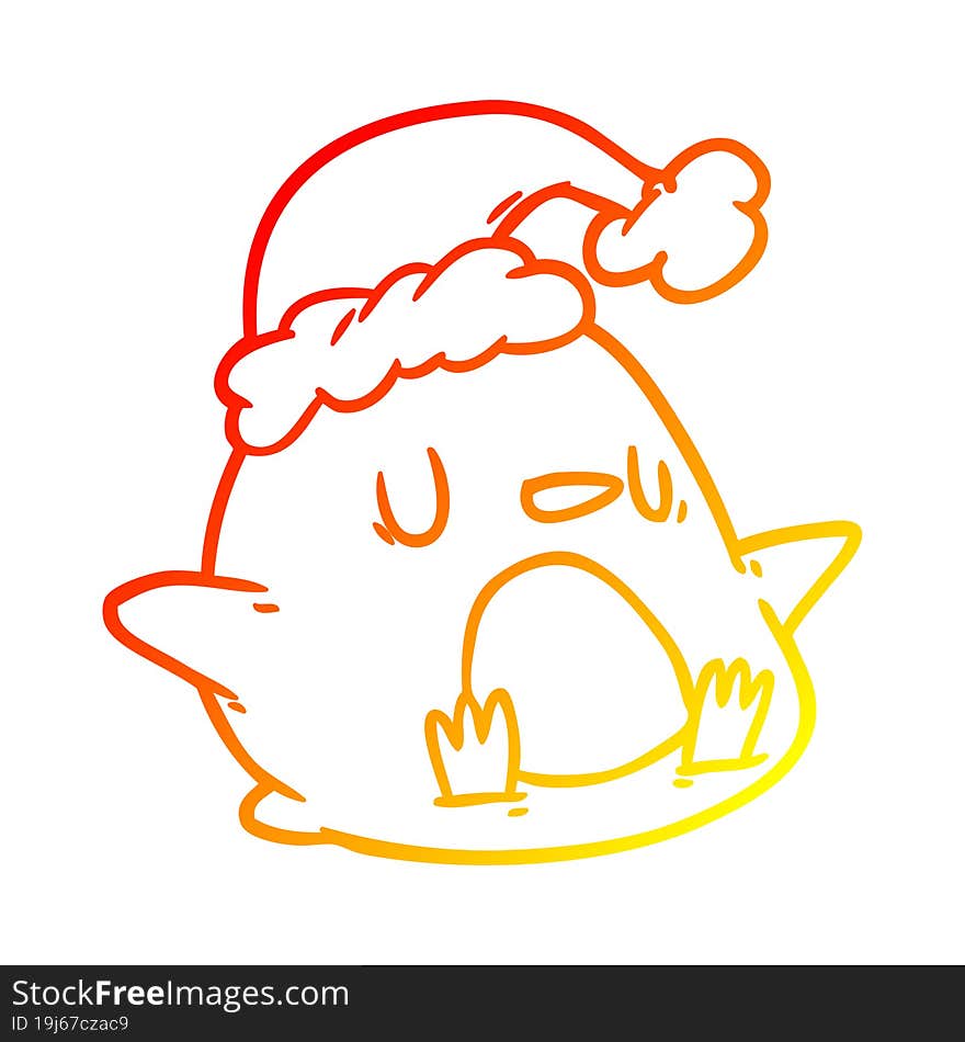 Warm Gradient Line Drawing Cute Penguin