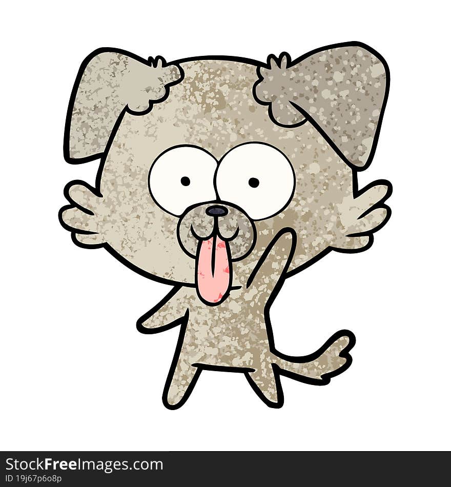 cartoon dog with tongue sticking out. cartoon dog with tongue sticking out