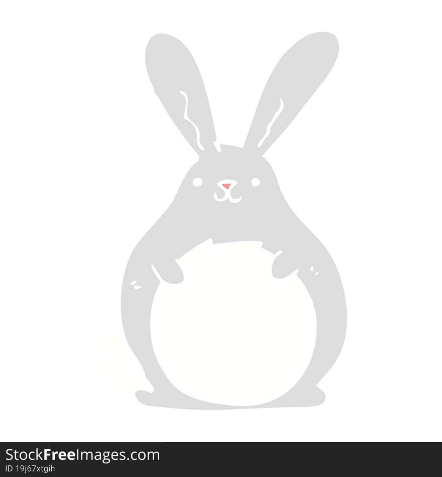 flat color style cartoon rabbit