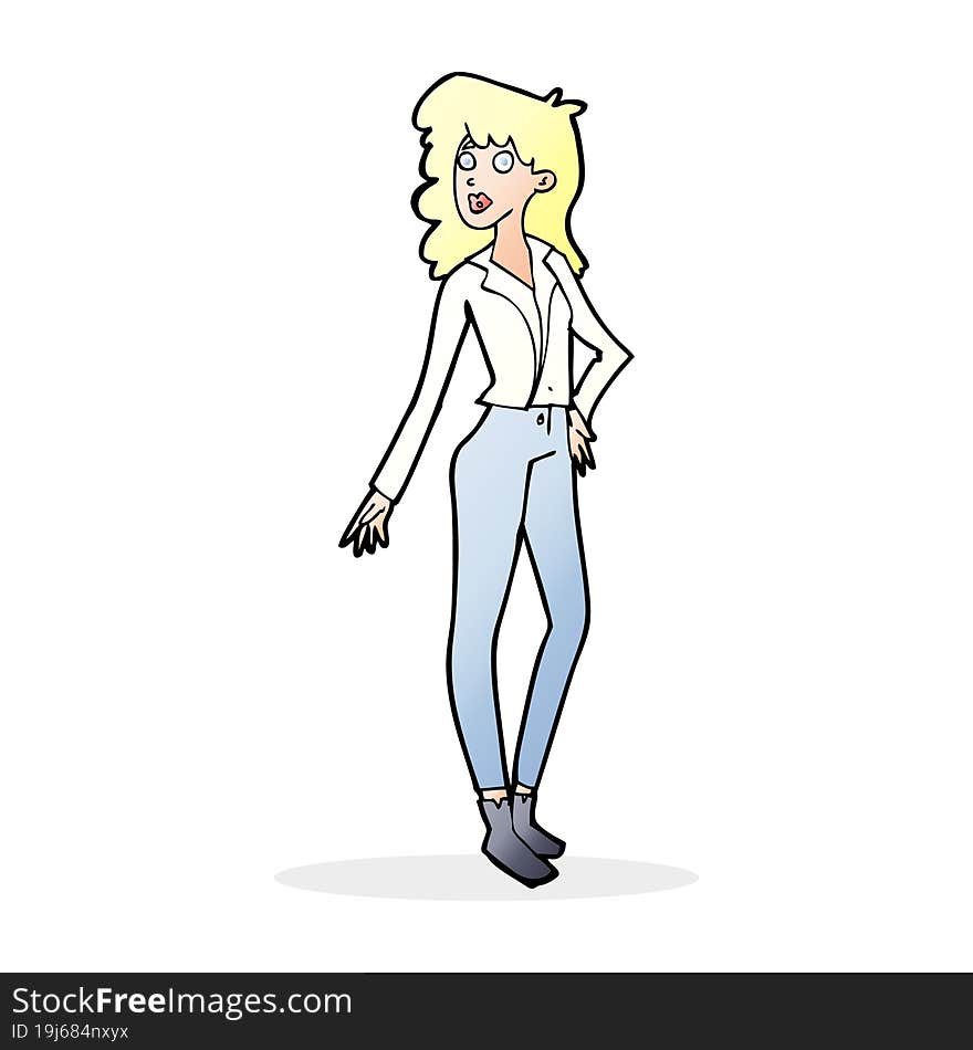 cartoon pretty woman