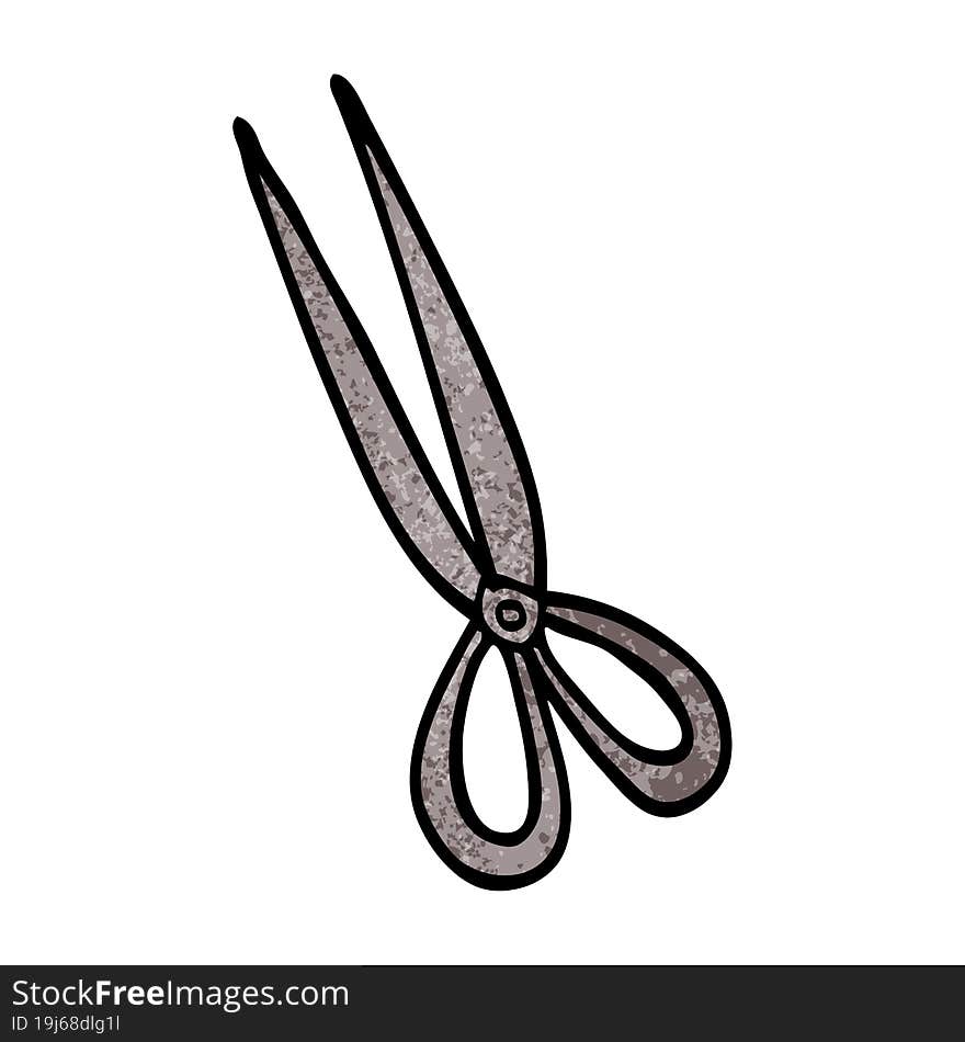 cartoon doodle scissors