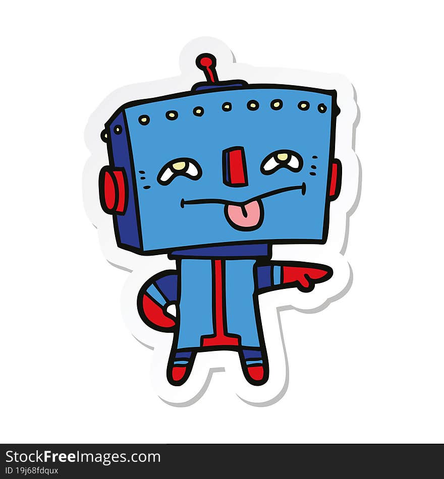 sticker of a cartoon robot