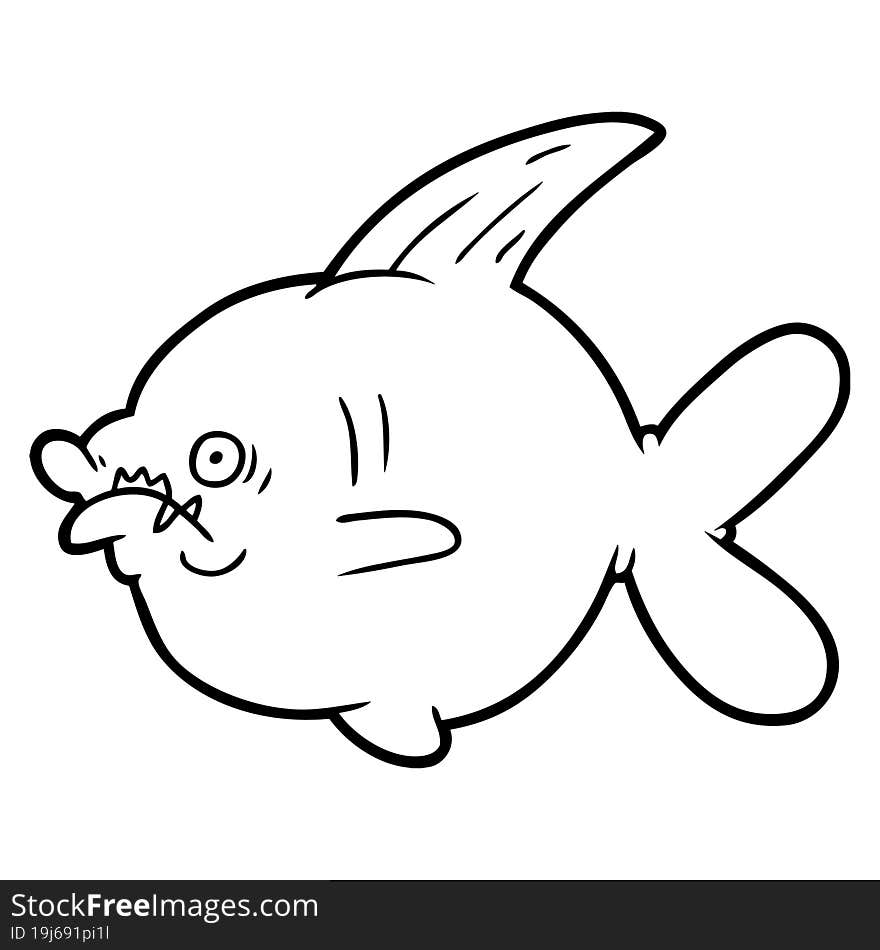 cartoon ugly fish. cartoon ugly fish