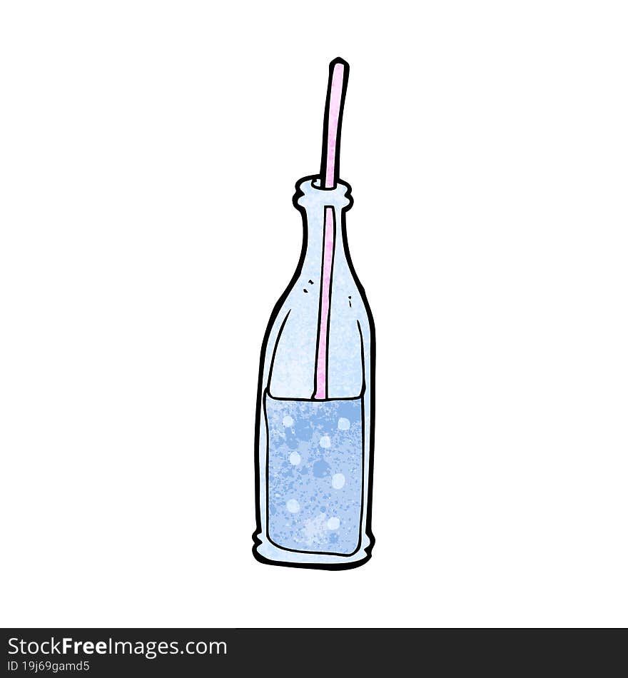 cartoon fizzy drink and straw