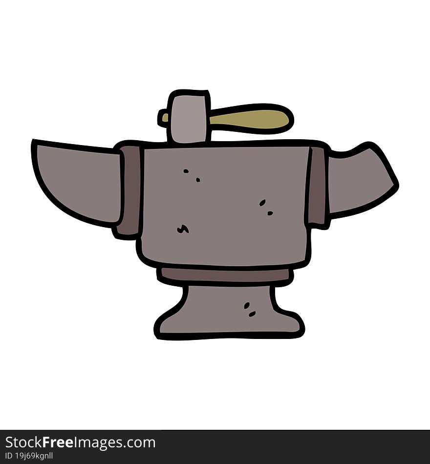 cartoon doodle heavy old anvil