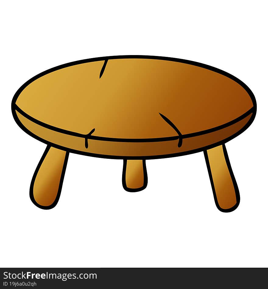 gradient cartoon doodle of a wooden stool